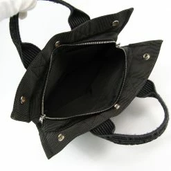 Hermes Grey/Black Canvas Herline PM Tote For Women -Deals Hermes Store luxury women hermes used handbags p198145 005