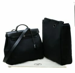 Hermes Black Canvas And Leather 2in1 Herbag Zip 39 Bag For Women 21 Hermes Black Canvas And Leather 2in1 Herbag Zip 39 Bag For Women -Deals Hermes Store luxury women hermes used handbags p198482 007