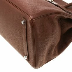 Hermes Brown India Clemence Leather Palladium Hardware Birkin 35 Bag For Women -Deals Hermes Store luxury women hermes used handbags p198541 001
