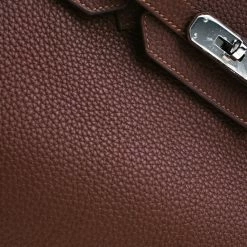 Hermes Brown India Clemence Leather Palladium Hardware Birkin 35 Bag For Women -Deals Hermes Store luxury women hermes used handbags p198541 014