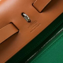 Hermes Green/Brown Canvas And Leather Herbag Zip 31 Bag For Women -Deals Hermes Store luxury women hermes used handbags p198655 005