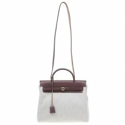 Hermes Noir Toile Herbag Zip 31 CM For Women