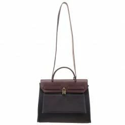 Hermes Noir Toile Herbag Zip 31 CM For Women -Deals Hermes Store luxury women hermes used handbags p2019 008