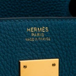 Hermes Bleu De Galice Togo Leather Gold Hardware Birkin 30 Bag For Women -Deals Hermes Store luxury women hermes used handbags p204890 005