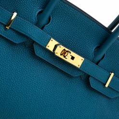 Hermes Bleu De Galice Togo Leather Gold Hardware Birkin 30 Bag For Women -Deals Hermes Store luxury women hermes used handbags p204890 007