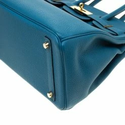 Hermes Bleu De Galice Togo Leather Gold Hardware Birkin 30 Bag For Women -Deals Hermes Store luxury women hermes used handbags p204890 011