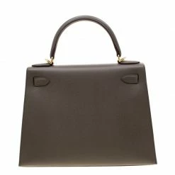 Hermes Etain Epsom Leather Gold Hardware Kelly Sellier 28 Bag For Women -Deals Hermes Store luxury women hermes used handbags p205284 007