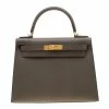 Hermes Etain Epsom Leather Gold Hardware Kelly Sellier 28 Bag For Women -Deals Hermes Store luxury women hermes used handbags p205284 010