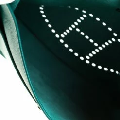 Hermes Vert Vertigo Epsom Leather Evelyne III GM Bag For Women -Deals Hermes Store luxury women hermes used handbags p207648 005