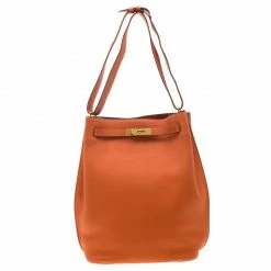 Hermes Terre Battue Togo Leather So Kelly 26 Bag For Women