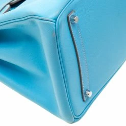 Hermes Celeste Epsom Leather Palladium Hardware Birkin 35 Bag For Women -Deals Hermes Store luxury women hermes used handbags p207723 008