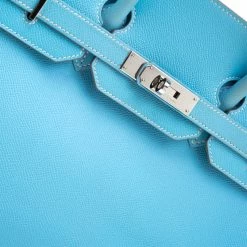 Hermes Celeste Epsom Leather Palladium Hardware Birkin 35 Bag For Women -Deals Hermes Store luxury women hermes used handbags p207723 011