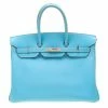 Hermes Celeste Epsom Leather Palladium Hardware Birkin 35 Bag For Women 2 Hermes Celeste Epsom Leather Palladium Hardware Birkin 35 Bag For Women -Deals Hermes Store luxury women hermes used handbags p207723 013
