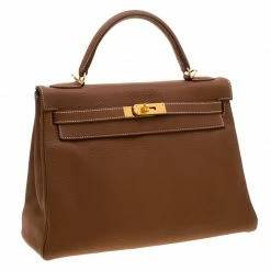 Hermes Caramel Clemence Leather Gold Hardware Kelly Retourne 32 Bag For Women 16 Hermes Caramel Clemence Leather Gold Hardware Kelly Retourne 32 Bag For Women -Deals Hermes Store luxury women hermes used handbags p208856 008