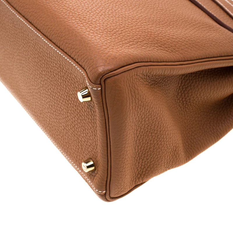 Hermes Caramel Clemence Leather Gold Hardware Kelly Retourne 32 Bag For Women 14 Hermes Caramel Clemence Leather Gold Hardware Kelly Retourne 32 Bag For Women - Image 12