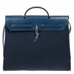Hermes Herbag Midnight Blue MM Convertible Satchel For Women -Deals Hermes Store luxury women hermes used handbags p20920 004