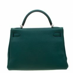 Hermes Vert Vertigo Togo Leather Palladium Hardware Kelly Retourne 32 Bag For Women -Deals Hermes Store luxury women hermes used handbags p211449 007