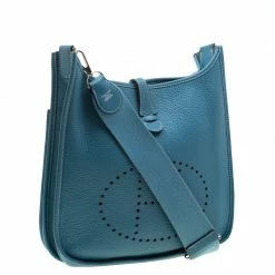 Hermes Blue Lagon Clemence Leather Evelyne III PM Bag For Women -Deals Hermes Store luxury women hermes used handbags p211478 009