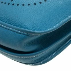 Hermes Blue Lagon Clemence Leather Evelyne III PM Bag For Women -Deals Hermes Store luxury women hermes used handbags p211478 011