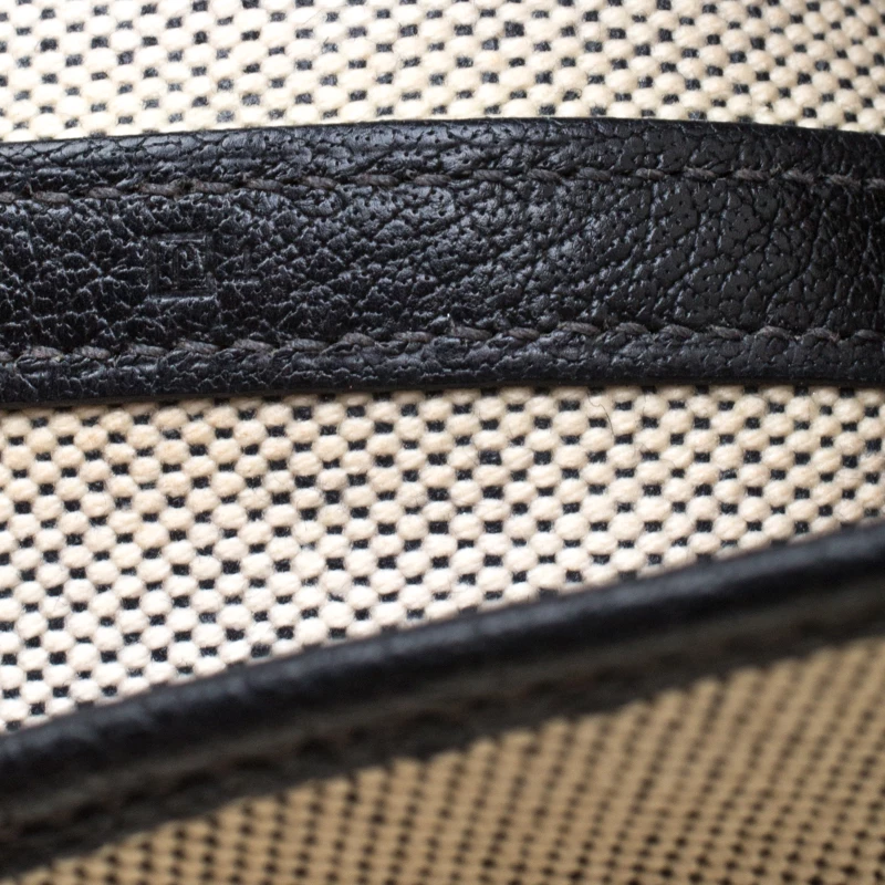 Hermes Black/Off White Canvas And Leather Garden Party MM Tote Bag For Women 10 Hermes Black/Off White Canvas And Leather Garden Party MM Tote Bag For Women - Image 8