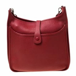 Hermes Vermillon Togo Leather Evelyne III GM Bag For Women -Deals Hermes Store luxury women hermes used handbags p212759 007
