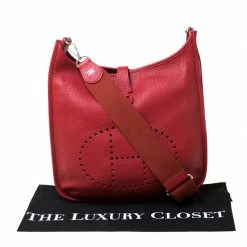 Hermes Vermillon Togo Leather Evelyne III GM Bag For Women -Deals Hermes Store luxury women hermes used handbags p212759 009