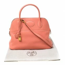 Hermes Rose Candy Togo Leather Bolide 31 Bag For Women -Deals Hermes Store luxury women hermes used handbags p213273 006