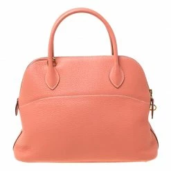 Hermes Rose Candy Togo Leather Bolide 31 Bag For Women -Deals Hermes Store luxury women hermes used handbags p213273 007