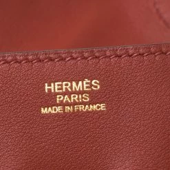 Hermes Brique Swift Leather Pilplat Clutch For Women -Deals Hermes Store luxury women hermes used handbags p215640 005