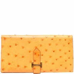 Hermes Yellow Leather Long Wallet For Women