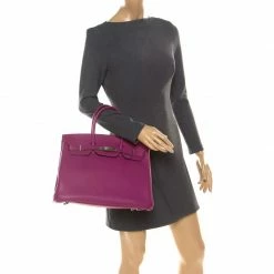 Hermes Tosca Togo Leather Palladium Hardware Birkin 35 Bag For Women -Deals Hermes Store luxury women hermes used handbags p216567 001