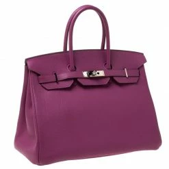 Hermes Tosca Togo Leather Palladium Hardware Birkin 35 Bag For Women -Deals Hermes Store luxury women hermes used handbags p216567 011