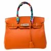Hermes Feu Epsom Leather Palladium Hardware Birkin 30 Bag For Women