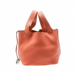 Hermes Crevette Clemence Leather Picotin Lock PM Bag For Women