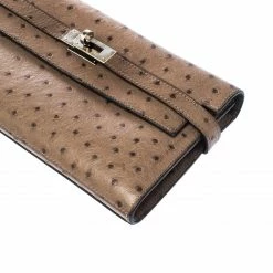 Hermes Vert Veronese Ostrich Leather Long Kelly Wallet For Women -Deals Hermes Store luxury women hermes used handbags p221131 008