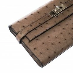 Hermes Vert Veronese Ostrich Leather Long Kelly Wallet For Women -Deals Hermes Store luxury women hermes used handbags p221131 010
