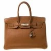 Hermes Brown Clemence Leather Palladium Hardware Birkin 35 Bag For Women -Deals Hermes Store luxury women hermes used handbags p221267 001