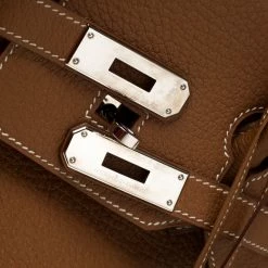 Hermes Brown Clemence Leather Palladium Hardware Birkin 35 Bag For Women -Deals Hermes Store luxury women hermes used handbags p221267 005