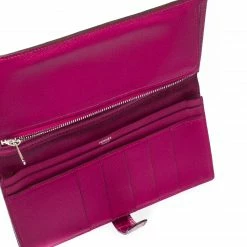 Hermes Rose Scheherazade Alligator Bearn Gusset Wallet For Women -Deals Hermes Store luxury women hermes used handbags p221277 004