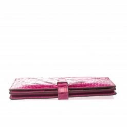 Hermes Rose Scheherazade Alligator Bearn Gusset Wallet For Women -Deals Hermes Store luxury women hermes used handbags p221277 008