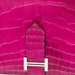 Hermes Rose Scheherazade Alligator Bearn Gusset Wallet For Women -Deals Hermes Store luxury women hermes used handbags p221277 011