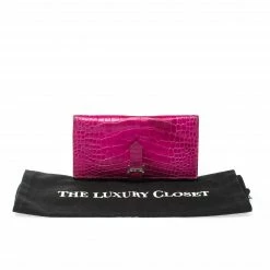 Hermes Rose Scheherazade Alligator Bearn Gusset Wallet For Women -Deals Hermes Store luxury women hermes used handbags p221277 013