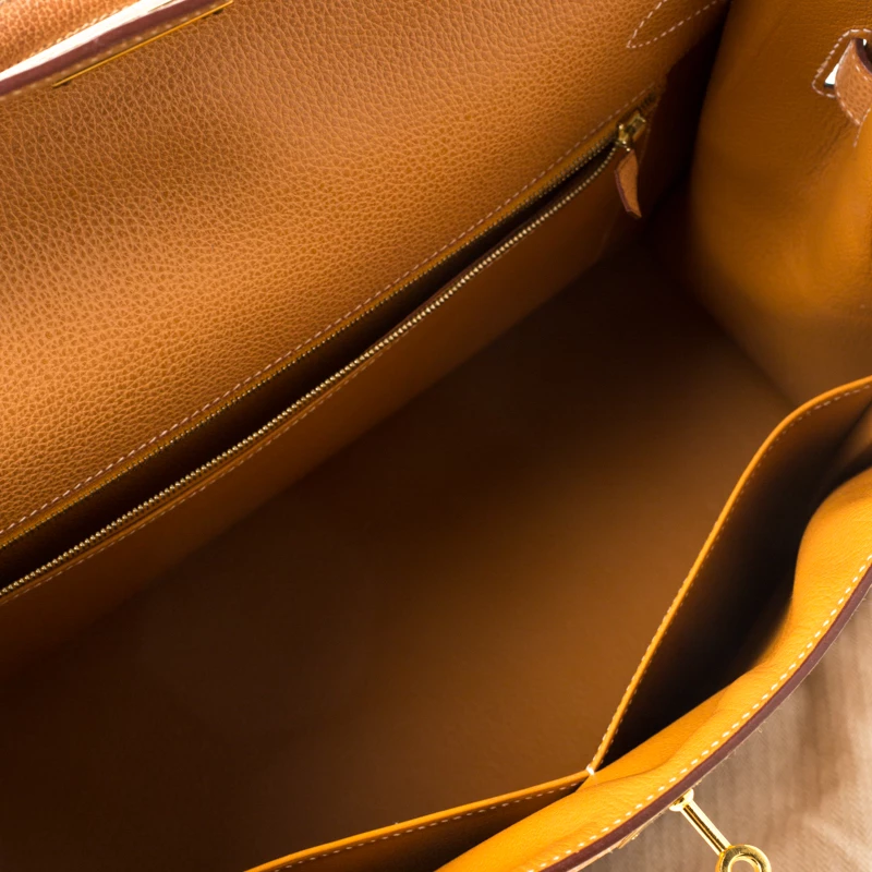 Hermes Natural Sable Vache Liegee Leather Gold Hardware Kelly Sellier 40 Bag For Women 10 Hermes Natural Sable Vache Liegee Leather Gold Hardware Kelly Sellier 40 Bag For Women - Image 8