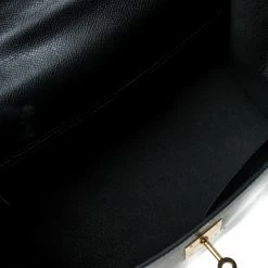 Hermes Black Epsom Leather Gold Hardware Kelly Sellier 32 Bag For Women -Deals Hermes Store luxury women hermes used handbags p227237 003