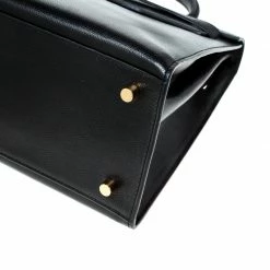Hermes Black Epsom Leather Gold Hardware Kelly Sellier 32 Bag For Women -Deals Hermes Store luxury women hermes used handbags p227237 004