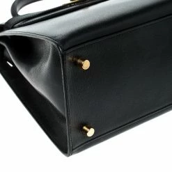 Hermes Black Epsom Leather Gold Hardware Kelly Sellier 32 Bag For Women -Deals Hermes Store luxury women hermes used handbags p227237 005