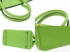 Hermes Apple Green Veau Gulliver Leather Gold Hardware Birkin 35 Bag For Women -Deals Hermes Store luxury women hermes used handbags p229986 001