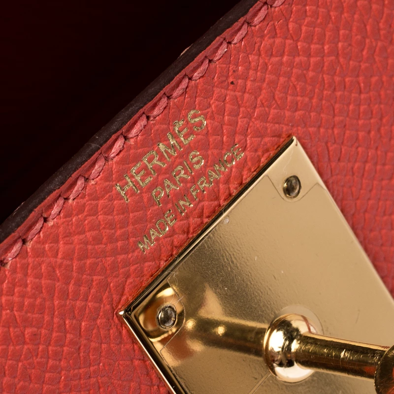 Hermes Rose Jaipur Epsom Leather Gold Hardware Kelly Sellier 28 Bag For Women 11 Hermes Rose Jaipur Epsom Leather Gold Hardware Kelly Sellier 28 Bag For Women - Image 9
