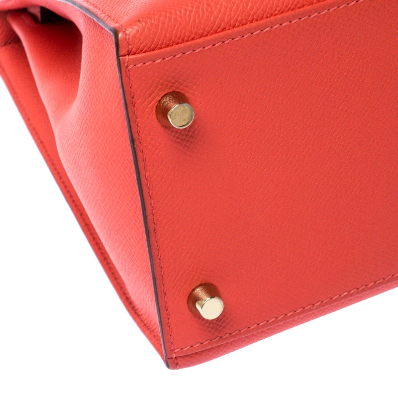 Hermes Rose Jaipur Epsom Leather Gold Hardware Kelly Sellier 28 Bag For Women 13 Hermes Rose Jaipur Epsom Leather Gold Hardware Kelly Sellier 28 Bag For Women - Image 11