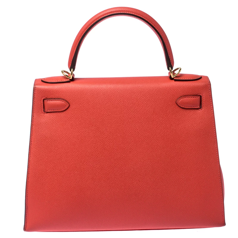 Hermes Rose Jaipur Epsom Leather Gold Hardware Kelly Sellier 28 Bag For Women 6 Hermes Rose Jaipur Epsom Leather Gold Hardware Kelly Sellier 28 Bag For Women - Image 4